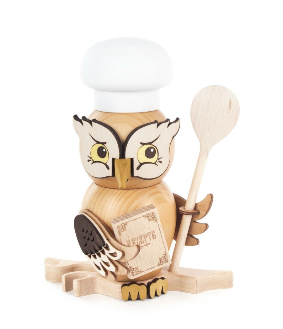 Authentic German Gifts * | Frankenmuth Clock Company 146/1670/11 Owl Chef Smoker With Spoon View All