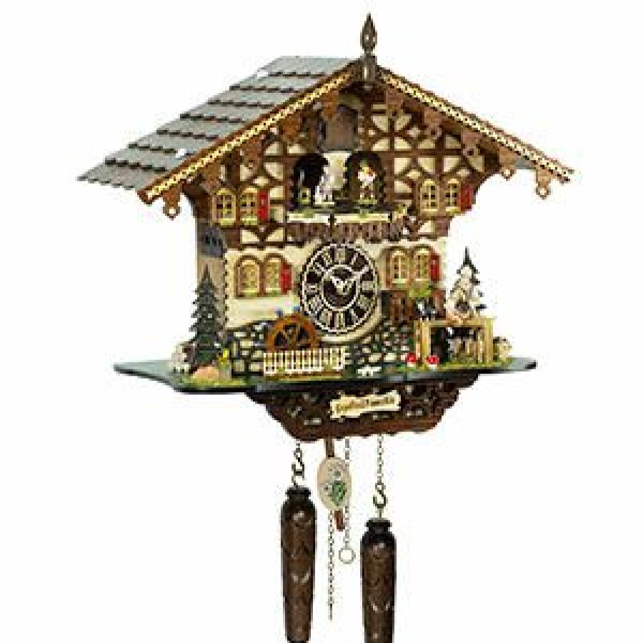 Decorative Clocks * | Frankenmuth Clock Company View All Ku4258Qmt Quartz Musical Chalet Cuckoo With Gepetto & Pinocchio