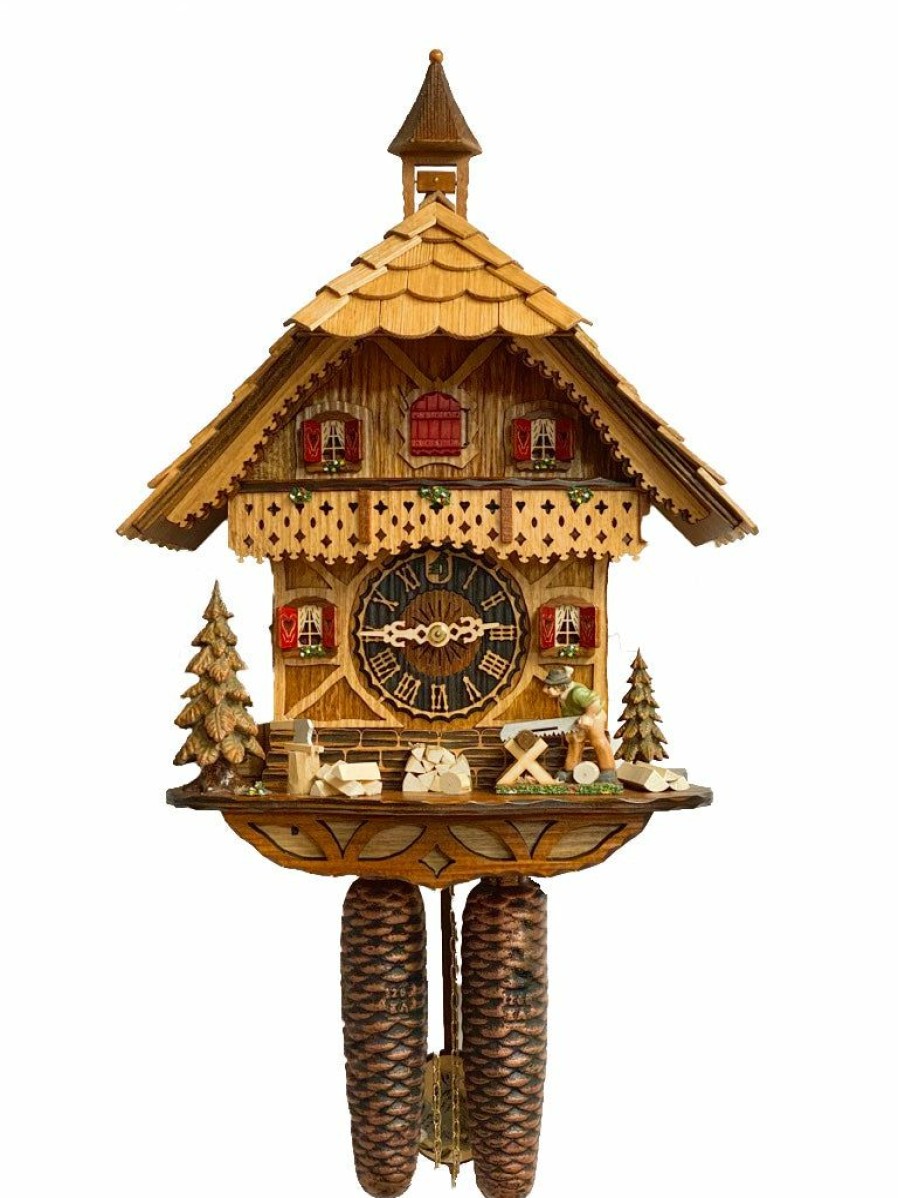 Decorative Clocks * | Frankenmuth Clock Company Ku8258 8 Day Chalet Cuckoo Clock With Sawer View All