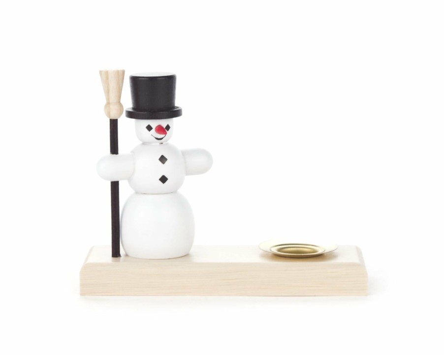 Authentic German Gifts * | Frankenmuth Clock Company 200/105B Snowman Candle Holder (14Mm) View All