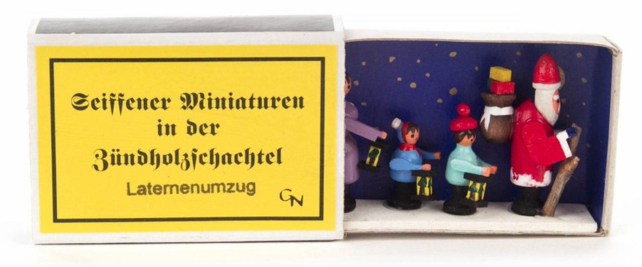 Authentic German Gifts * | Frankenmuth Clock Company 028/182 Matchbox Scene: Santa & Children With Lanterns German Souvenirs