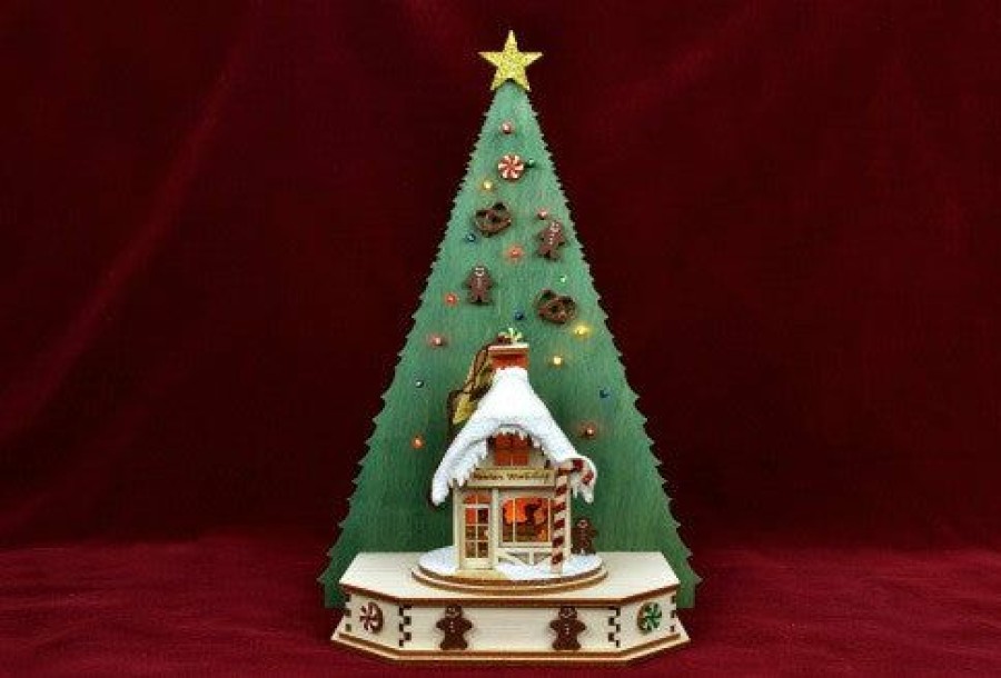 Authentic German Gifts * | Frankenmuth Clock Company View All Christmas Tree Ginger Cottage Display