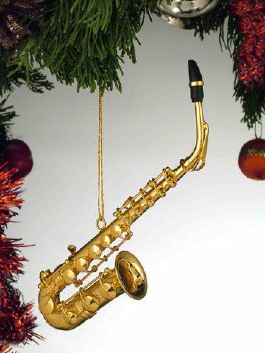 Authentic German Gifts * | Frankenmuth Clock Company Ornament-5 Gold Saxophone