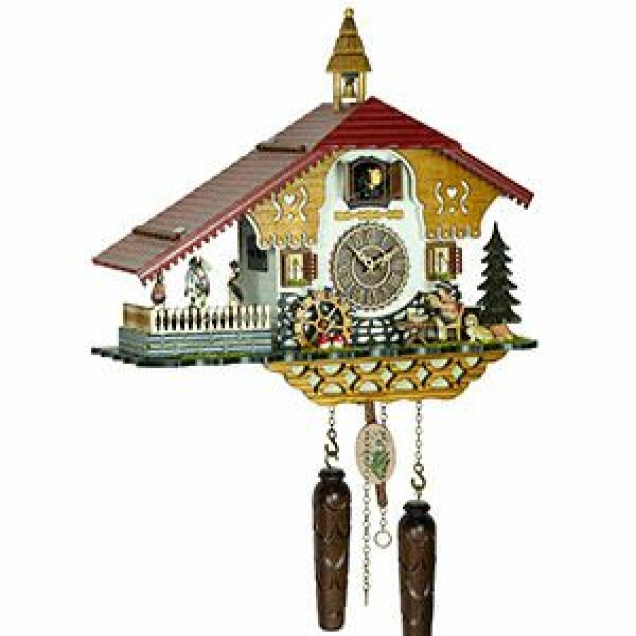 Decorative Clocks * | Frankenmuth Clock Company View All Ku4250Qmt Quartz Musical Chalet With Animated Dumpling Eater