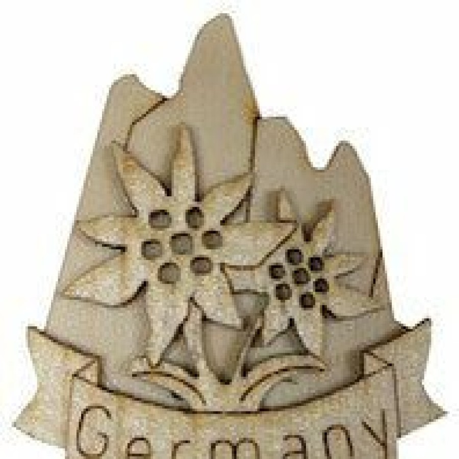 Authentic German Gifts * | Frankenmuth Clock Company Wooden Edelweiss Magnet