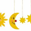 Authentic German Gifts * | Frankenmuth Clock Company 199/169 Wooden Ornaments Sun, Moon & Stars (Set Of 5)