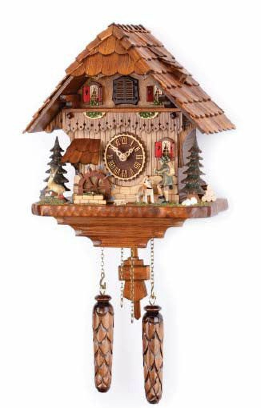 Decorative Clocks * | Frankenmuth Clock Company Quartz Musical Chalet W/Animated Hunter