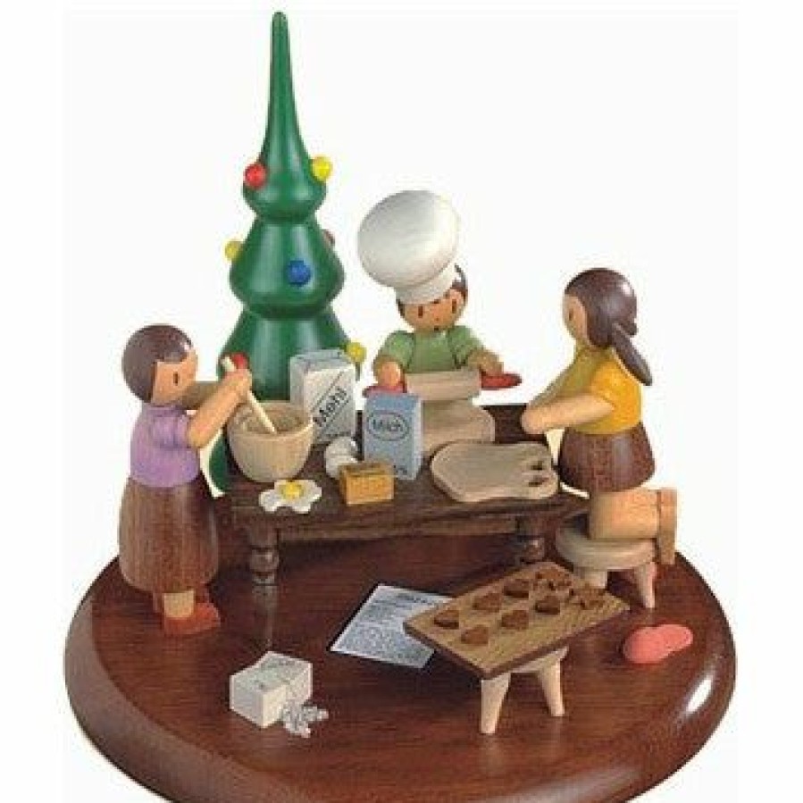 Authentic German Gifts * | Bavarian Clock Haus Music Boxes Christmas Bakery Platform