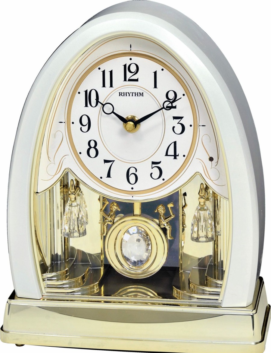 Clocks * | Frankenmuth Clock Company 4Rj641-Wu06- Joyful Crystal Pearl Rhythm Clocks