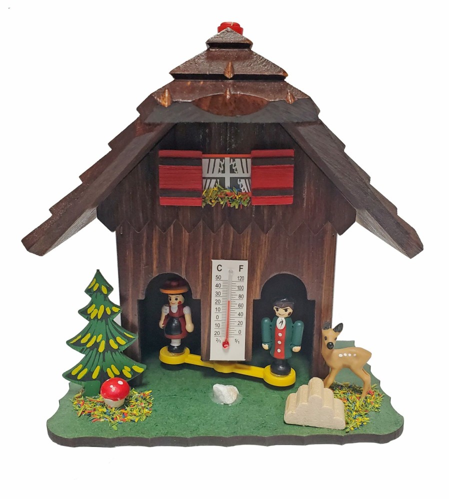 Authentic German Gifts * | Frankenmuth Clock Company 73 Dunkel Weather House With Deer