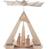 Authentic German Gifts * | Frankenmuth Clock Company 085/885/1 -Modern Style Natural Pyramid With Nativity Scene (Tealights)