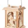 Authentic German Gifts * | Frankenmuth Clock Company View All 198/140 Tea Light Lantern With Nativity Carving