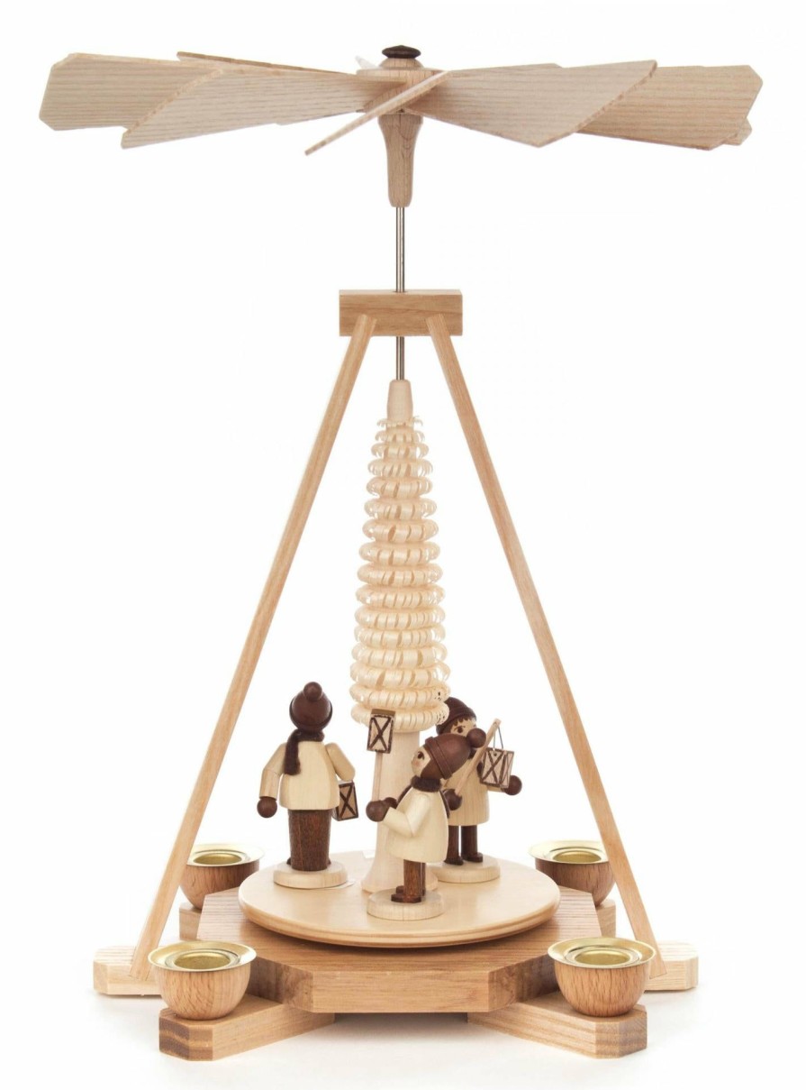 Authentic German Gifts * | Frankenmuth Clock Company View All 085/484/4 Pyramid With Children Holding Lanterns (14Mm Candles)