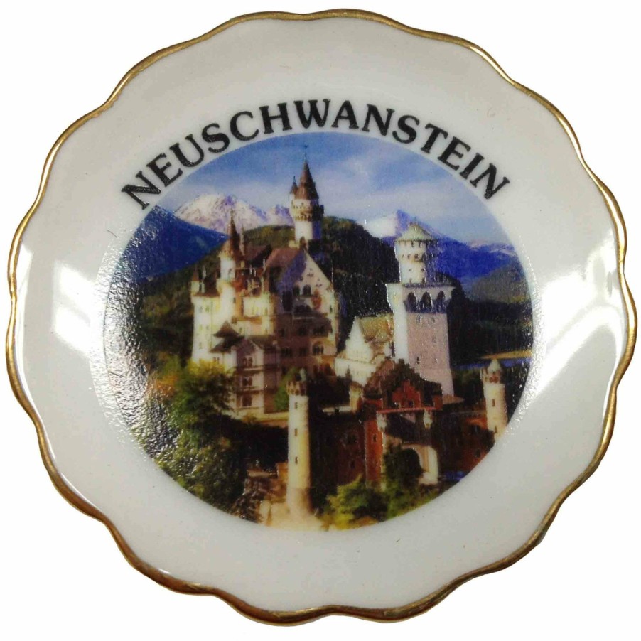 Authentic German Gifts * | Frankenmuth Clock Company Neuschwanstein Plate Magnet German Souvenirs