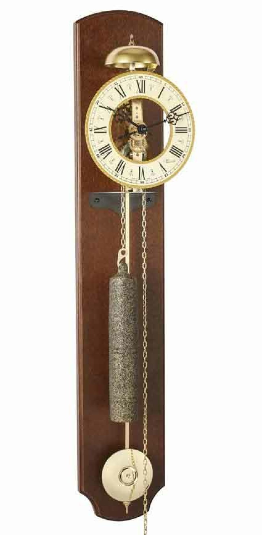 Clocks * | Frankenmuth Clock Company Michelle Skeleton Wall Clock In Walnut Hermle German Clocks