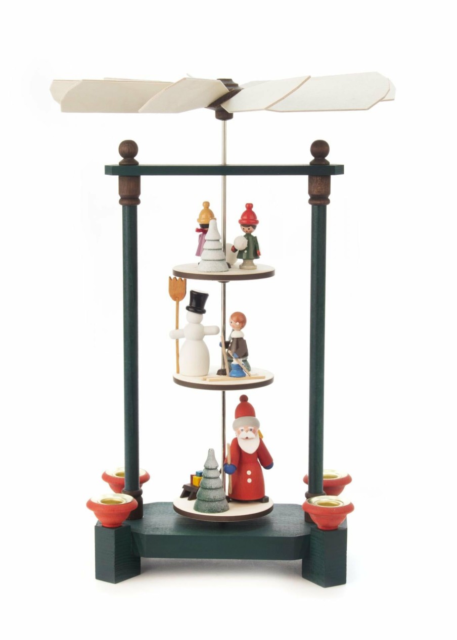 Authentic German Gifts * | Frankenmuth Clock Company 085/450 Pyramid 3 Tier Winter Scene (14Mm) View All