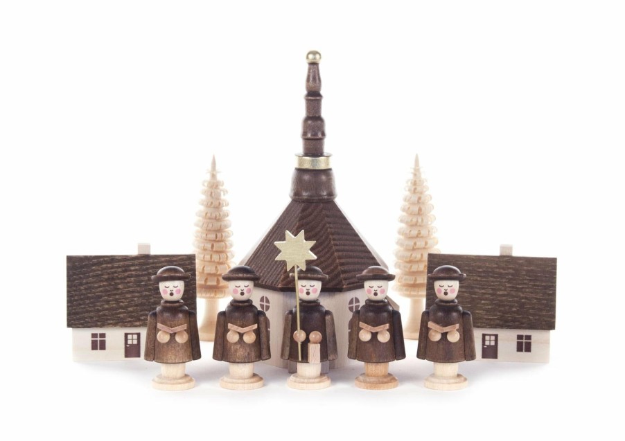 Authentic German Gifts * | Frankenmuth Clock Company 204/169 Carol Singers With Seiffen Church (Set Of 10)