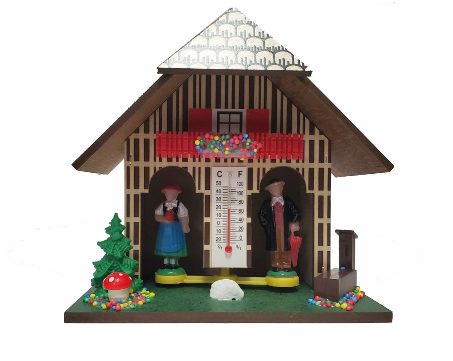 Authentic German Gifts * | Frankenmuth Clock Company Weather House With Water Trough Christmas Decorations, Candles & Other Decorations