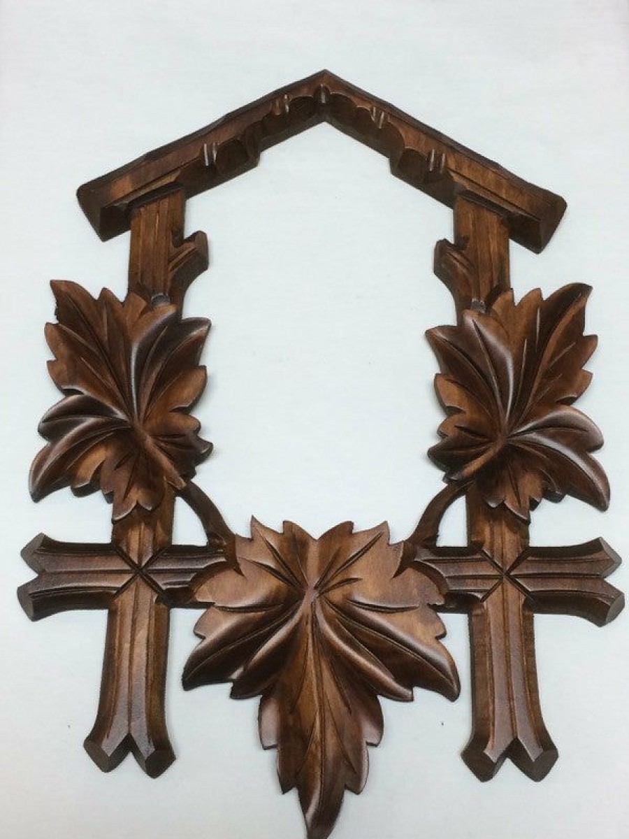 Parts * | Frankenmuth Clock Company & Bavarian Clock Haus Cuckoo Clocks, Quartz Cuckoo Clocks & Miniature Clocks 5 Leaf Musical Bottom Carving 12