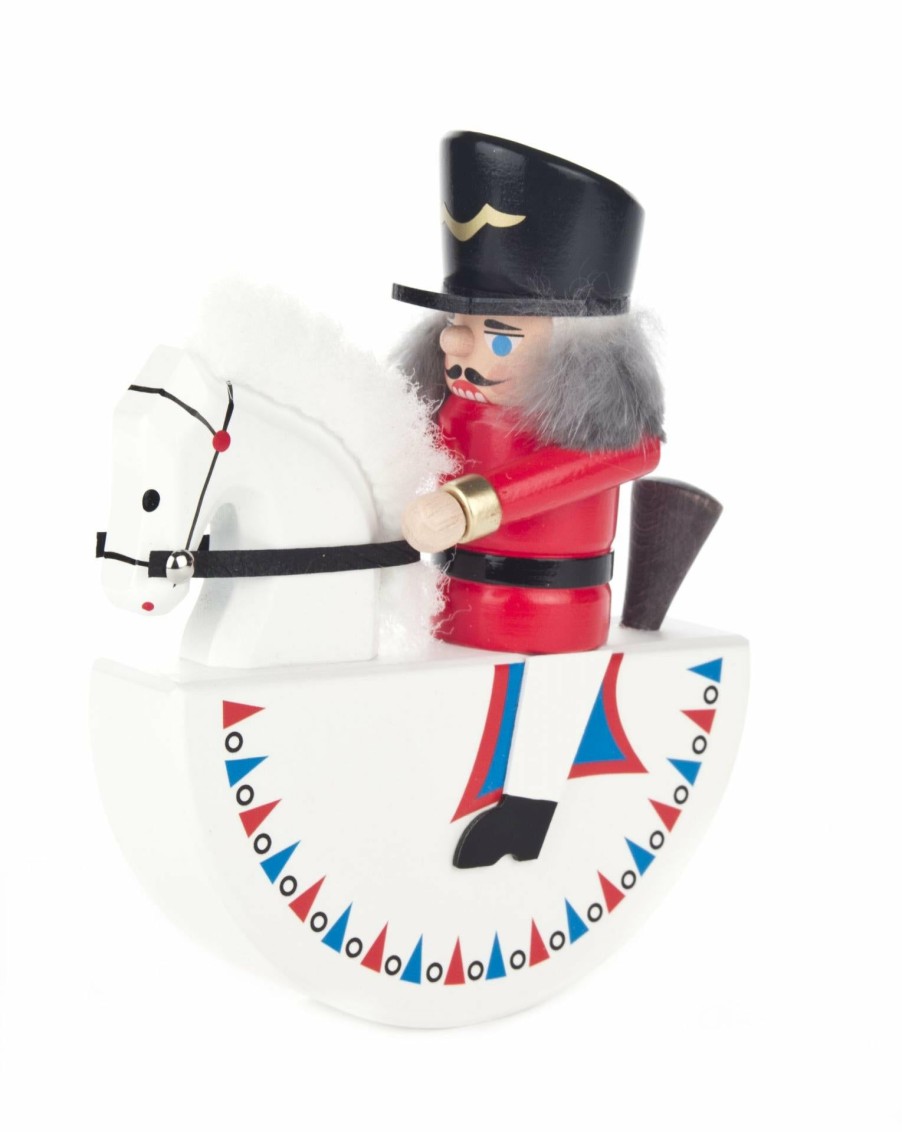 Authentic German Gifts * | Frankenmuth Clock Company German Nutcrackers Nutcracker Rocking Horse Red