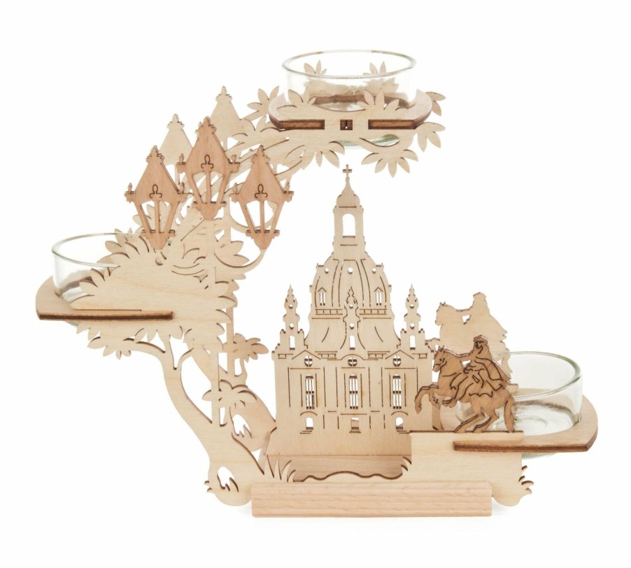 Authentic German Gifts * | Frankenmuth Clock Company 201/293 Tealight Holder With Dresden Church View All