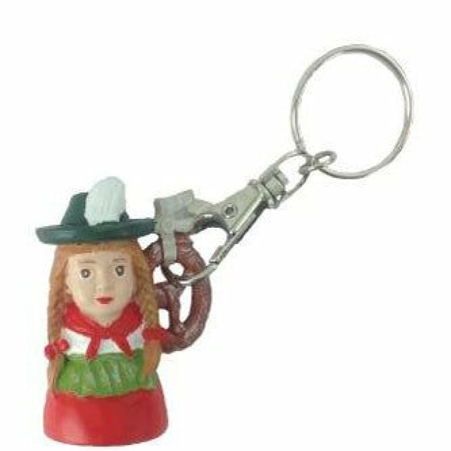 Authentic German Gifts * | Bavarian Clock Haus German Souvenirs German Pretzel Lady Key Chain