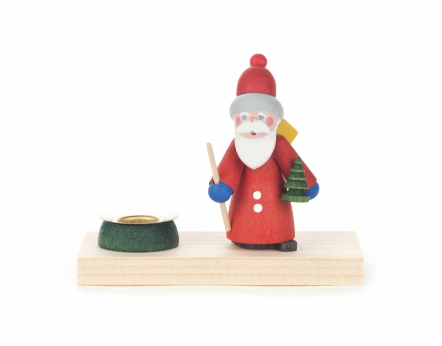 Authentic German Gifts * | Frankenmuth Clock Company 200/042 Candle Holder With Santa (14Mm) View All