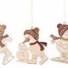 Authentic German Gifts * | Frankenmuth Clock Company View All 198/160 Wooden Snowman Ornaments