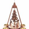 Authentic German Gifts * | Frankenmuth Clock Company 085/110 Pyramid With Nativity Scene & Dark Tree (14Mm Candles) View All