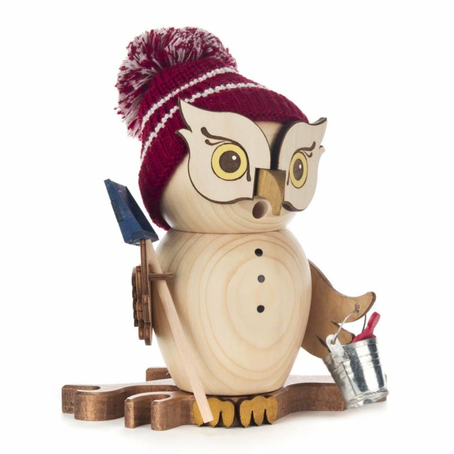 Authentic German Gifts * | Frankenmuth Clock Company Smoker Owl Snowman German Incense Smokers