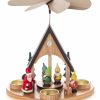 Authentic German Gifts * | Frankenmuth Clock Company 085/1013 Pyramid With Santa And Dwarves View All