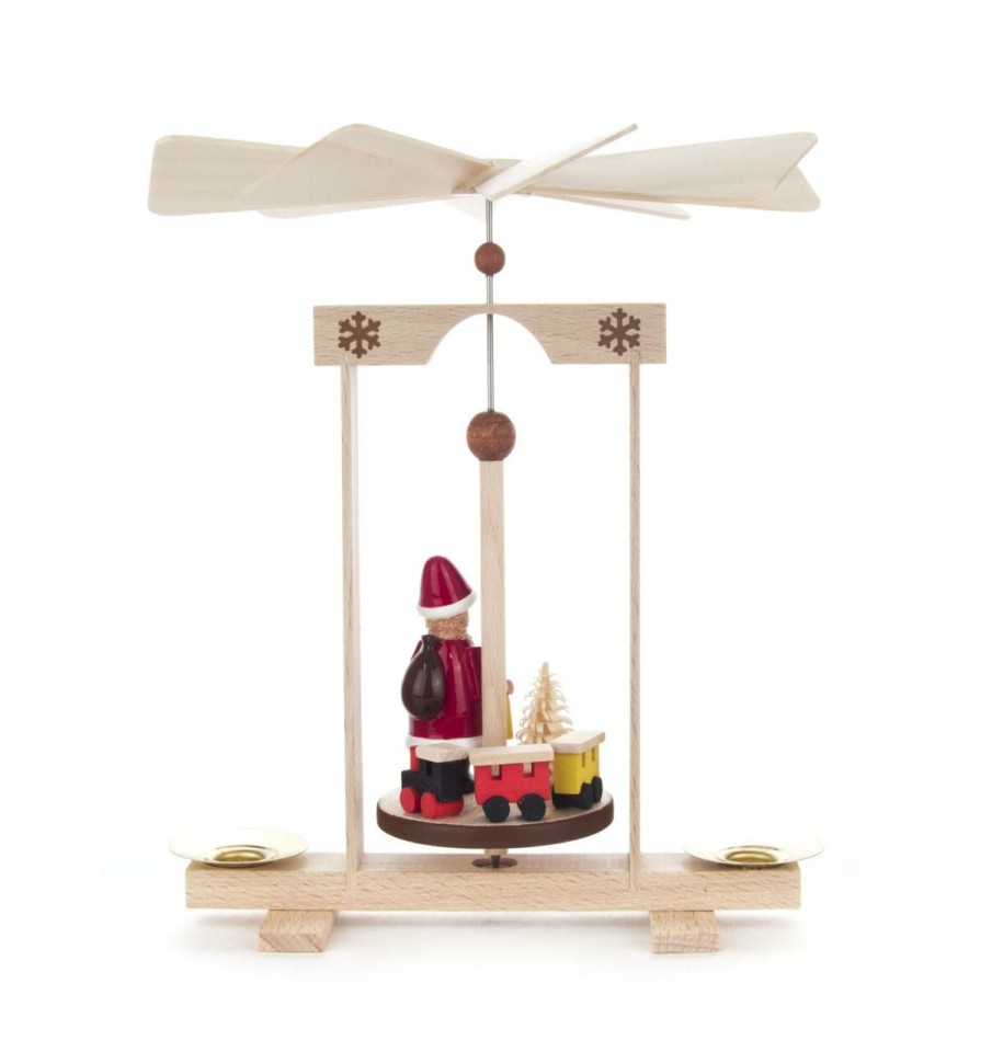 Authentic German Gifts * | Frankenmuth Clock Company 074/087 Miniature Pyramid With Santa & Train