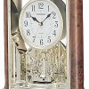 Clocks * | Frankenmuth Clock Company 4Sg724-Us06 Woodgrain Teardrop Mantel Clocks