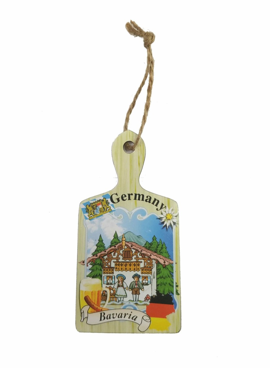 Authentic German Gifts * | Frankenmuth Clock Company German Souvenirs Wooden Germany/Bavaria Magnet