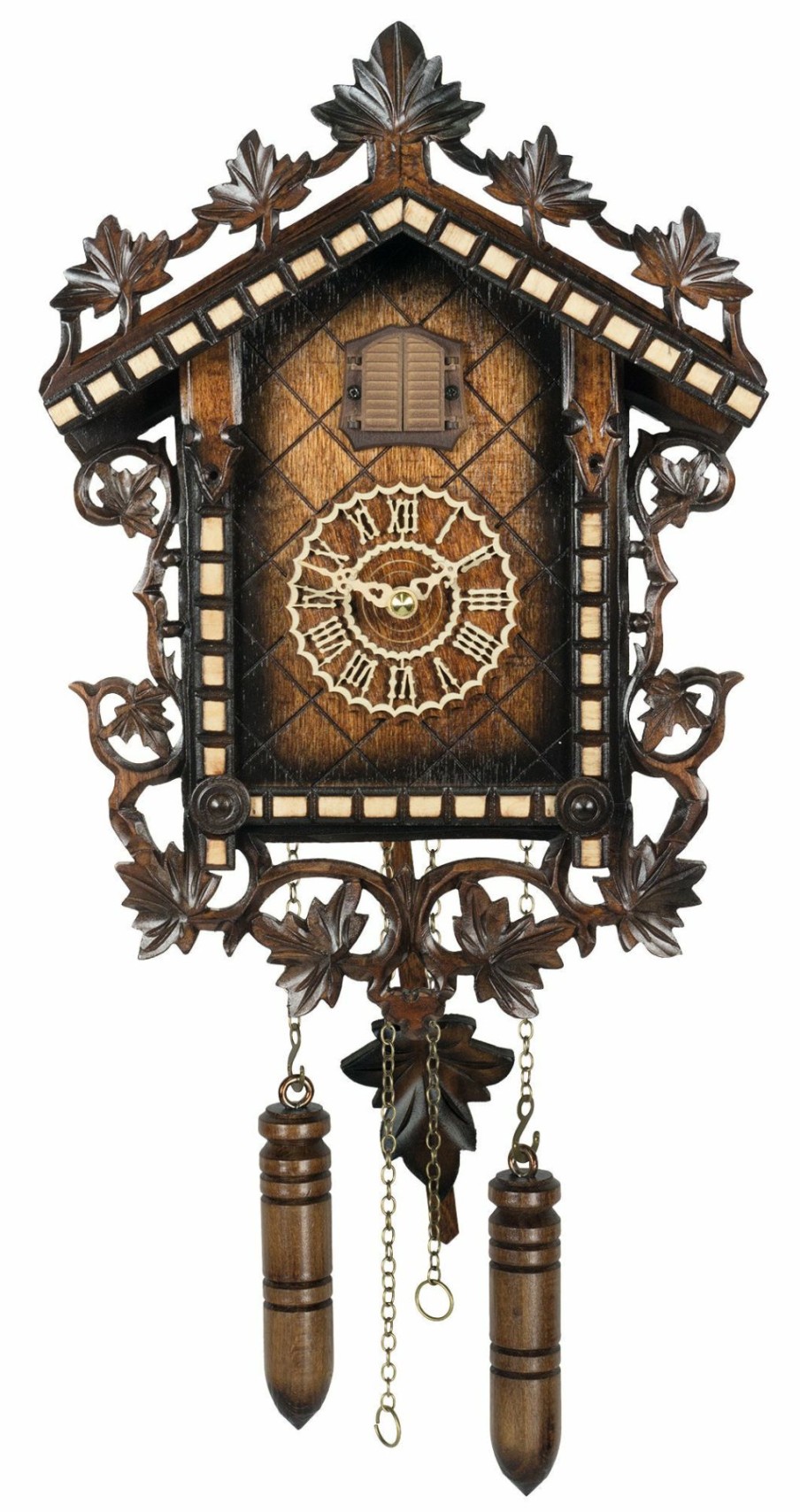 Decorative Clocks * | Frankenmuth Clock Company View All Ku382Qm Quartz Musical Railroad Style Cuckoo Clock