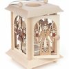 Authentic German Gifts * | Frankenmuth Clock Company View All 198/152 Lantern Style Tealight Holder With Angel & Miner