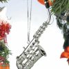 Authentic German Gifts * | Frankenmuth Clock Company View All Silver Saxophone Ornament