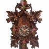 Decorative Clocks * | Frankenmuth Clock Company View All Ku1223Ro 1 Day 5 Leaf Cuckoo Clock With Painted Roses