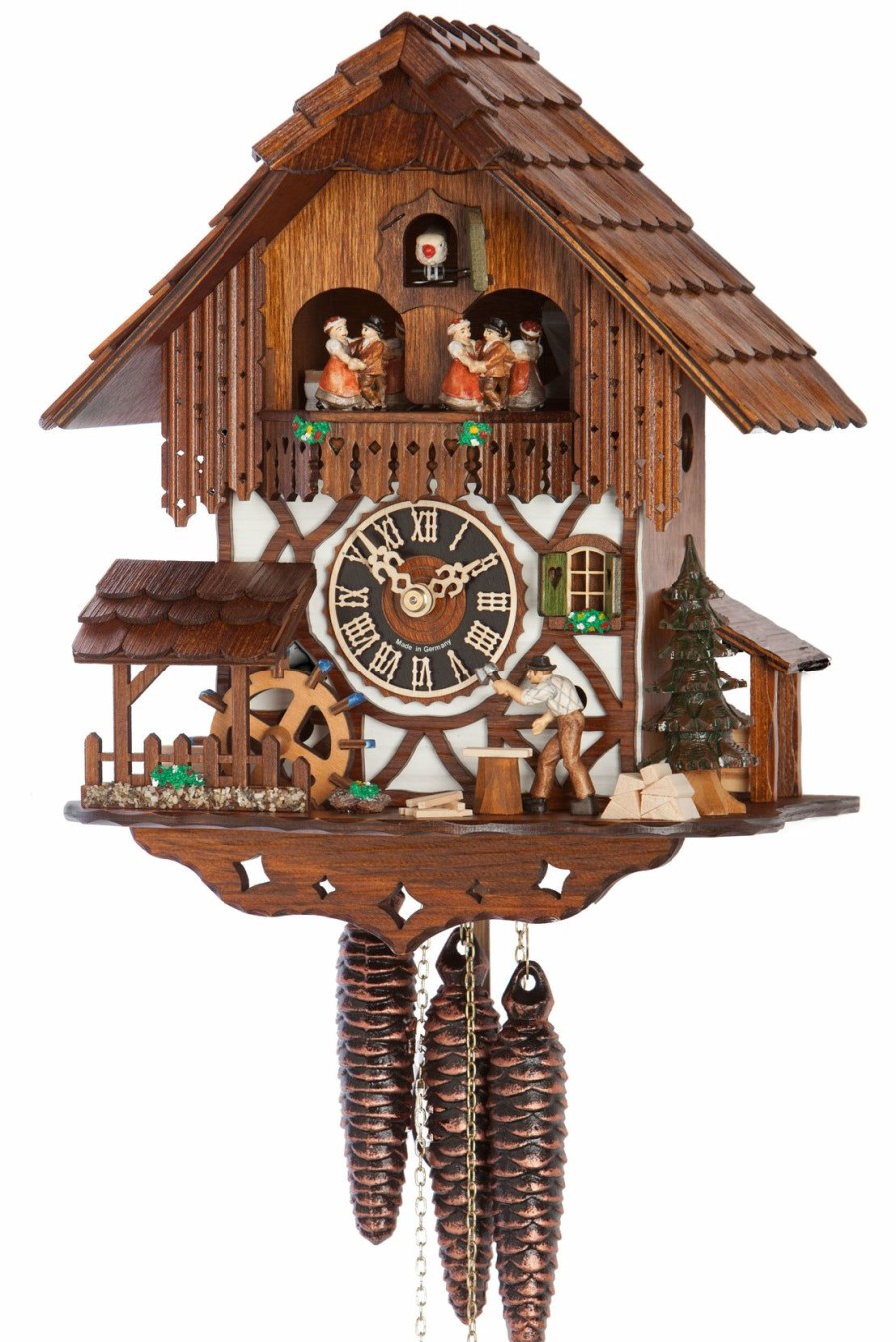 Decorative Clocks * | Frankenmuth Clock Company Ku678M 1 Day Musical Woodchopper'S Chalet