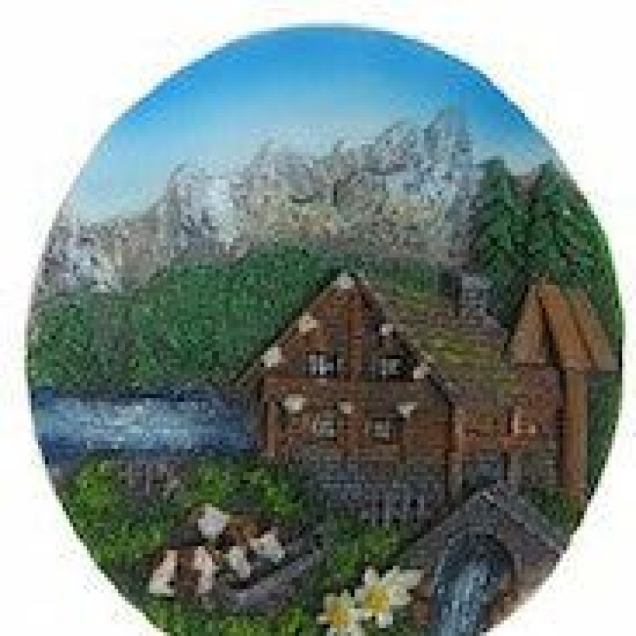 Authentic German Gifts * | Frankenmuth Clock Company Alpine Scene Magnet German Souvenirs