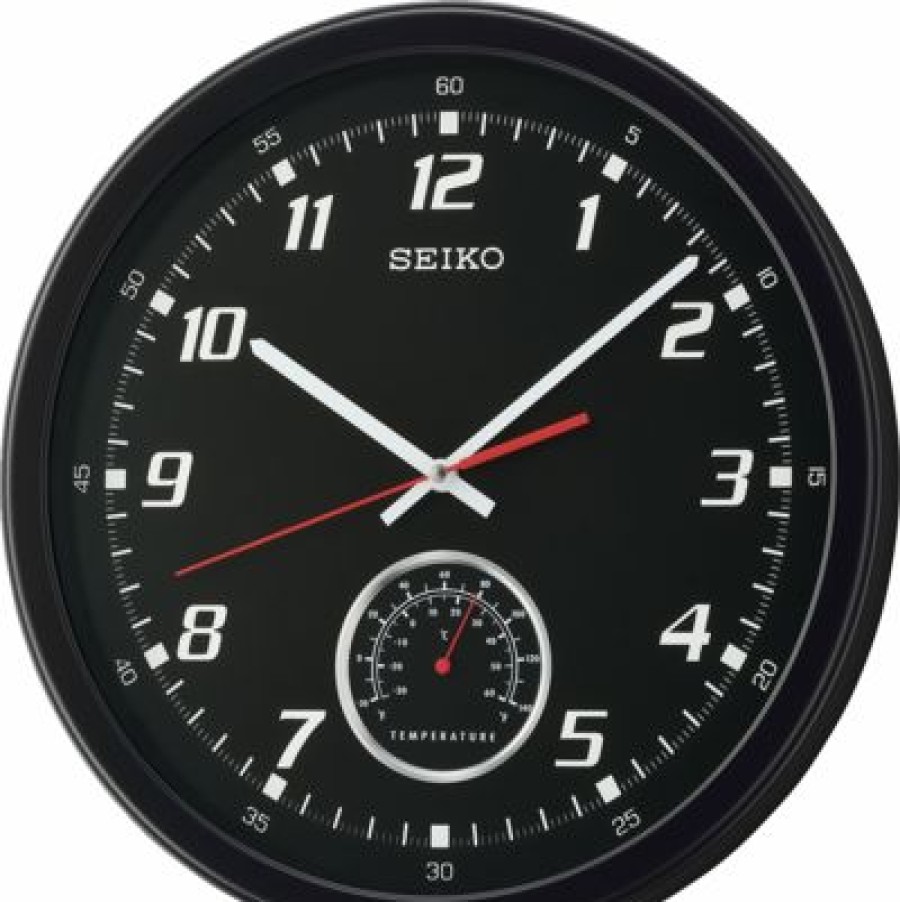 Clocks * | Frankenmuth Clock Company Seiko Black Wall Clock