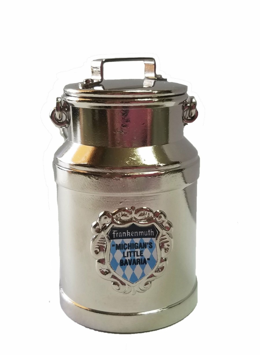 Authentic German Gifts * | Frankenmuth Clock Company Milk Can Souvenir W/ Frankenmuth Shield