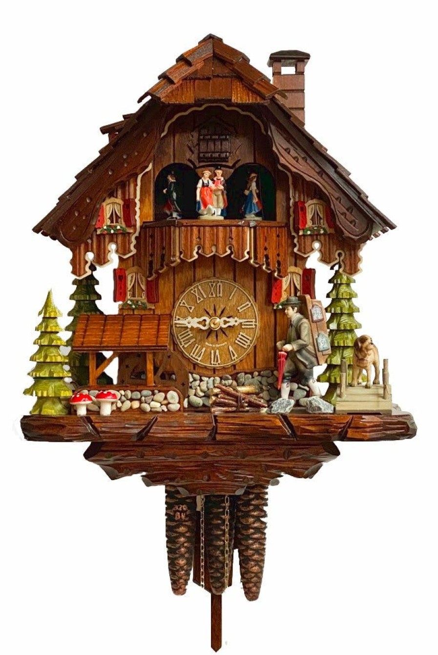 Decorative Clocks * | Frankenmuth Clock Company Ku3629Ex 1 Day Musical Chalet With Clock Peddler View All