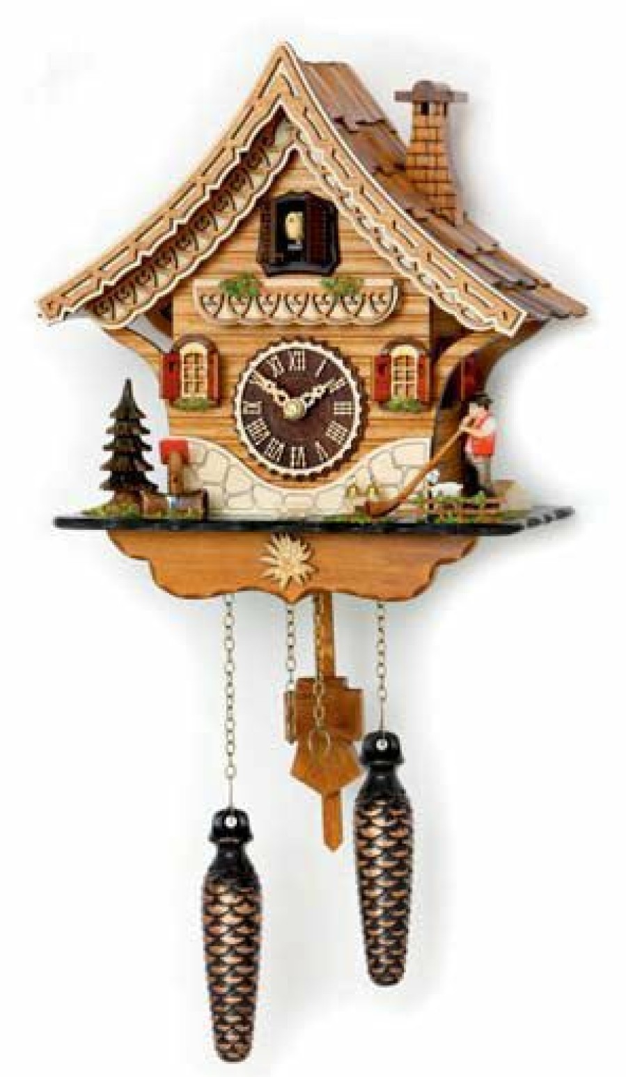 Decorative Clocks * | Frankenmuth Clock Company Ku4204Qm Quartz Musical Chalet With Horn Blower View All