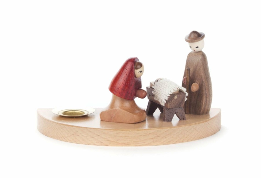 Authentic German Gifts * | Frankenmuth Clock Company 200/207G Candle Holder With Nativity Scene (14Mm)