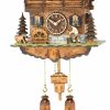 Decorative Clocks * | Frankenmuth Clock Company View All Ku494Qm Quartz Musical Chalet W/ Woodchopper & Waterwheel