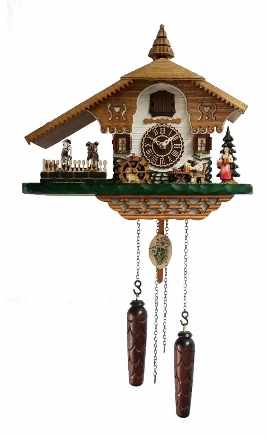 Decorative Clocks * | Frankenmuth Clock Company View All Ku4249Qmt Quartz Musical Cuckoo With Beer Drinker & Turning Dancers