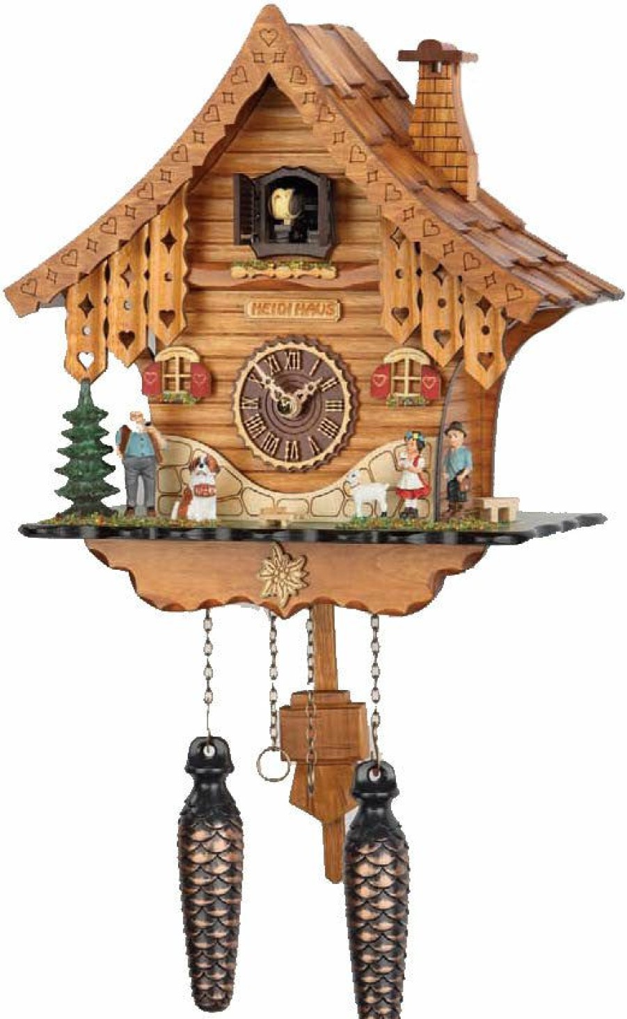 Decorative Clocks * | Frankenmuth Clock Company Ku471Qm Quartz Musical Heidi Haus Chalet