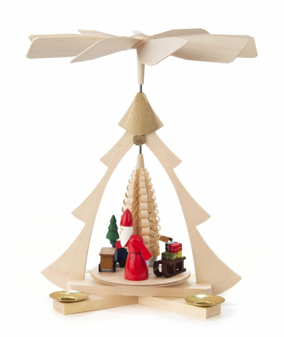 Authentic German Gifts * | Frankenmuth Clock Company 085/001N Pyramid With Santa & Gifts