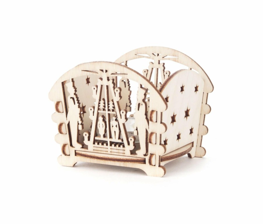 Authentic German Gifts * | Frankenmuth Clock Company 201/147 Tealight Holder With Christmas Pyramids